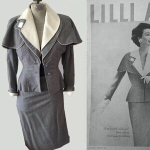 1950s Lilli Ann Houndstooth Suit (as seen in Glamour's February 1957 ad)